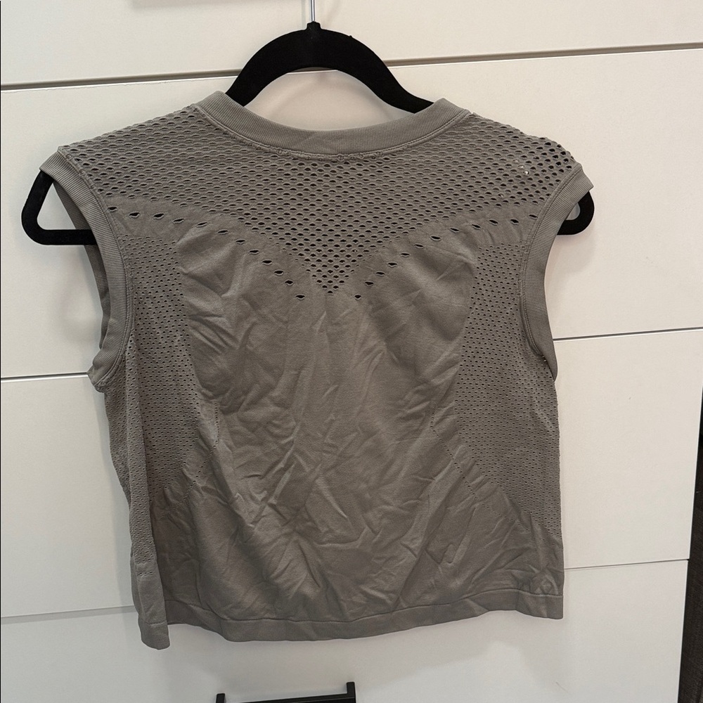 Varley Gray Mesh Muscle Tee